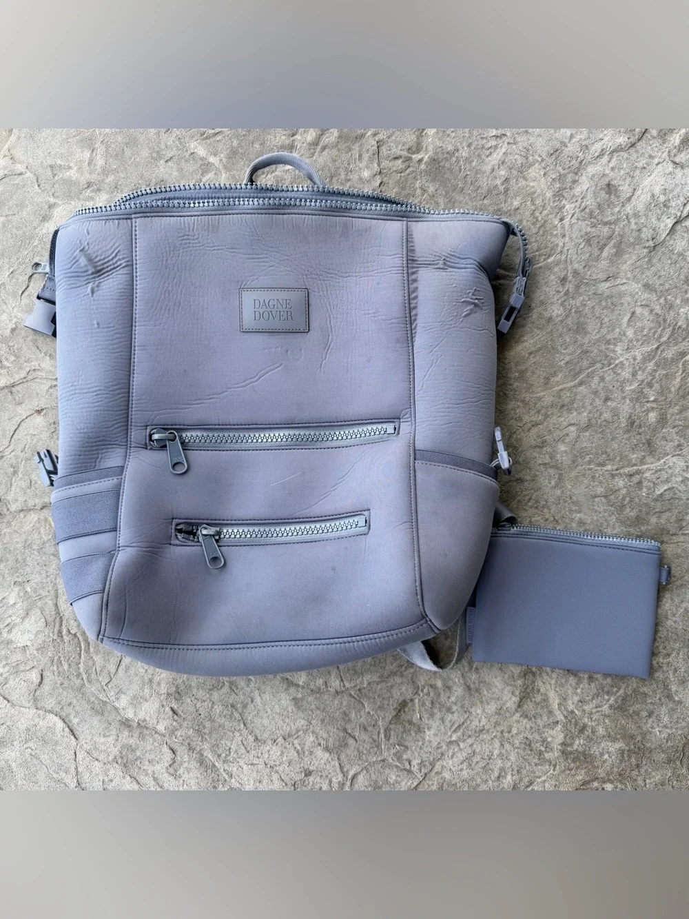 Dagne Dover Indi Neoprene Stretch Diaper Travel Work School Backpack Bag Blue